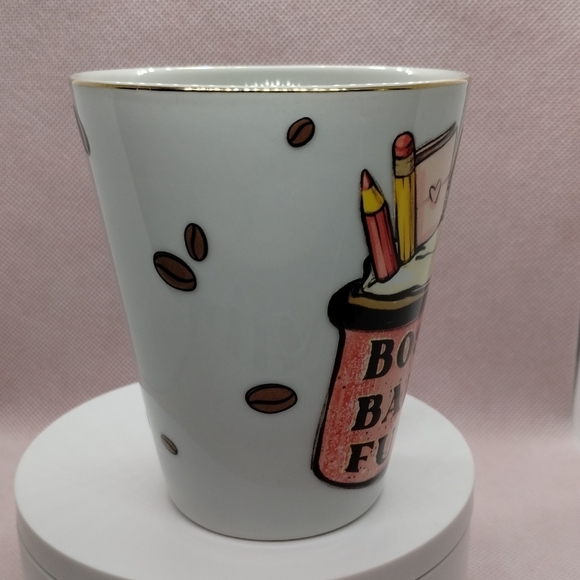 Boss Babe Fuel handmade UV DTF 10oz mug Porcelain with gold trim. - Picture 3 of 8